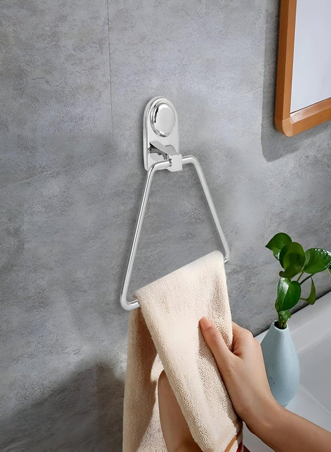 Pivalo 304 Grade Stainless Steel Towel Ring Triangle Hand Towels Hanger Napkin Holder Stand Bathroom Accessories for Home Kitchen & Wash Basin (Pack of 1) - Image 1